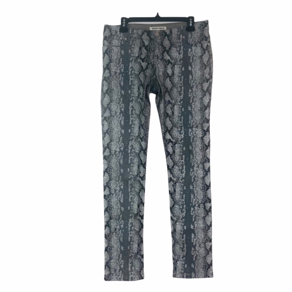 Andrew Charles Python Snake Skin Jeans 30 - image 1
